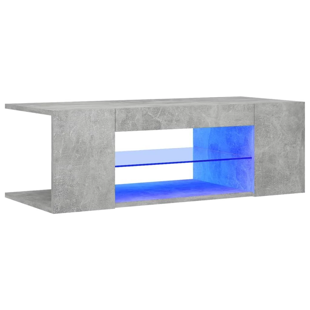 TV staliukas Tv spintelė su LED apšvietimu, betono pilka, 90x39x30cm