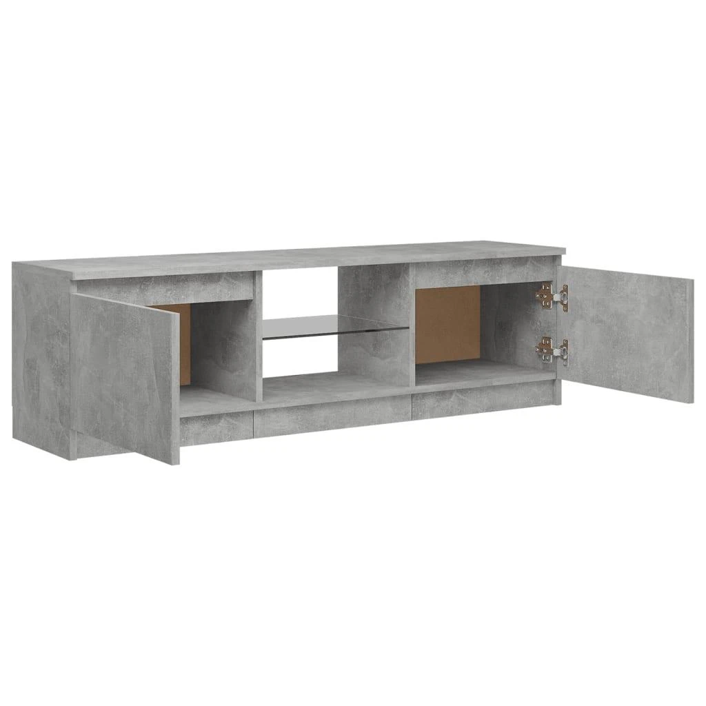 TV staliukas TV spintelė su LED apšvietimu, betono pilka, 120x30x35,5cm