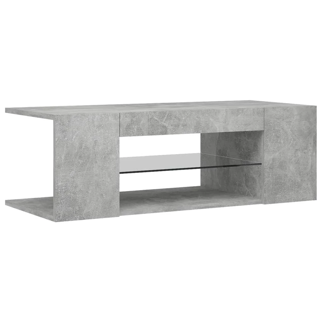 TV staliukas Tv spintelė su LED apšvietimu, betono pilka, 90x39x30cm