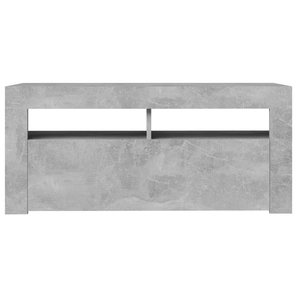 TV staliukas TV spintelė su LED apšvietimu, betono pilka, 90x35x40cm