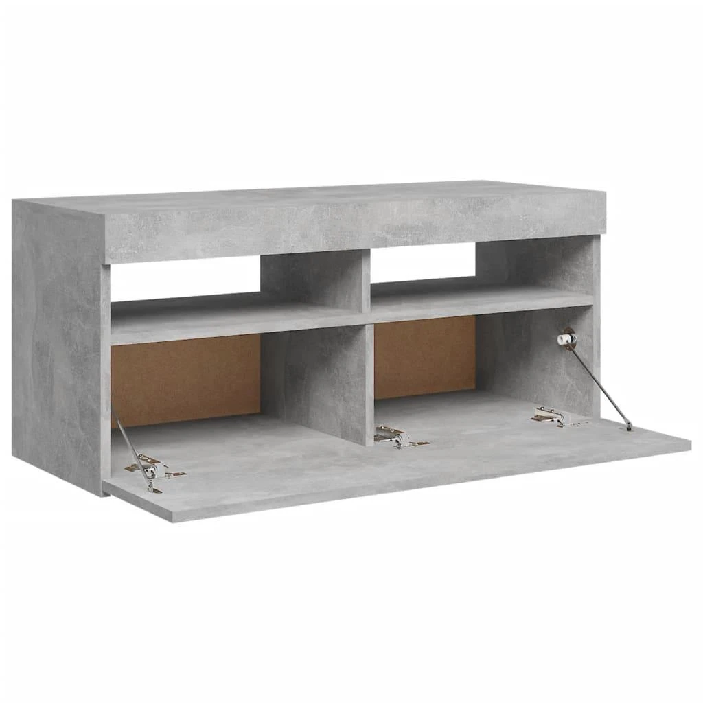 TV staliukas TV spintelė su LED apšvietimu, betono pilka, 90x35x40cm