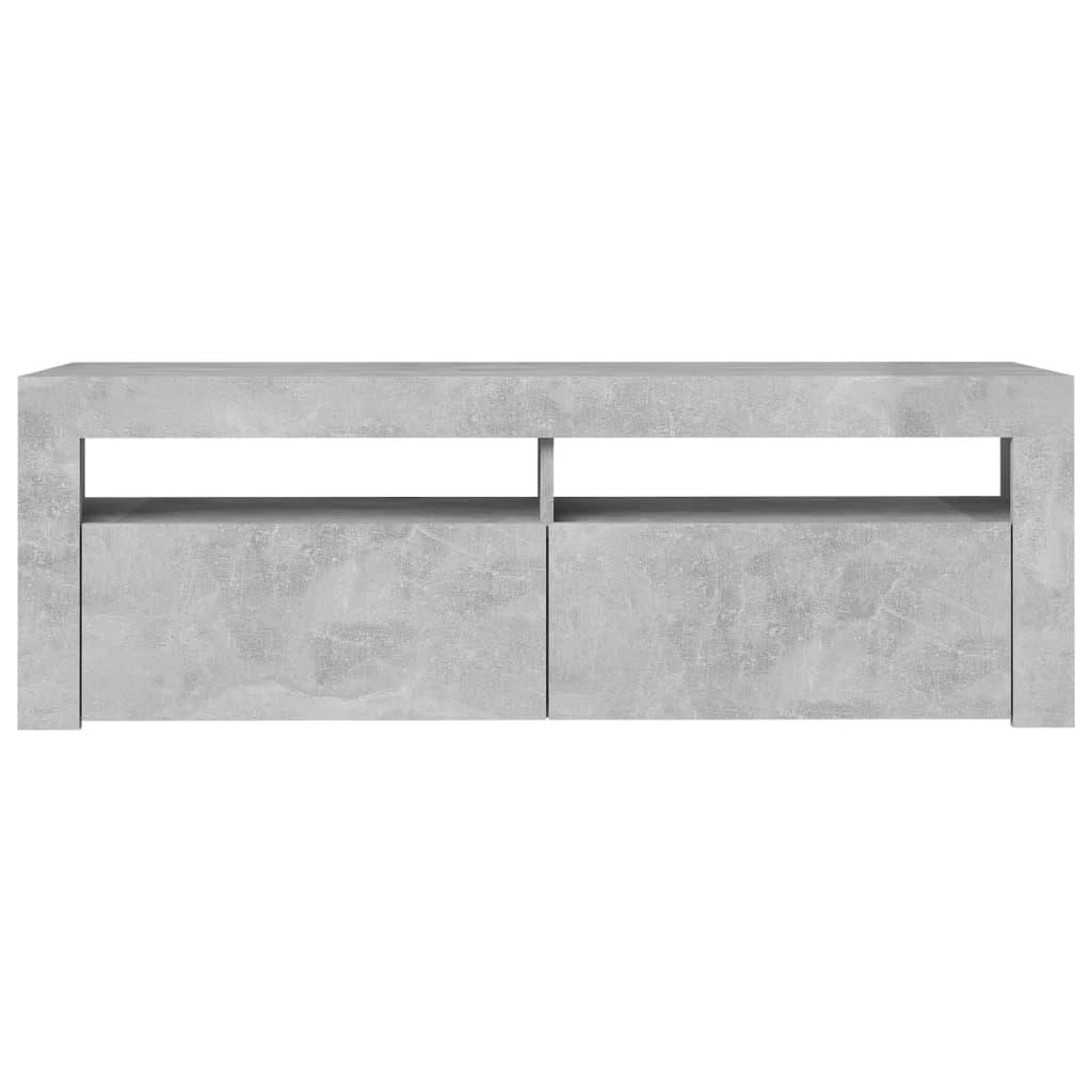 TV staliukas TV spintelė su LED apšvietimu, betono pilka, 120x35x40 cm