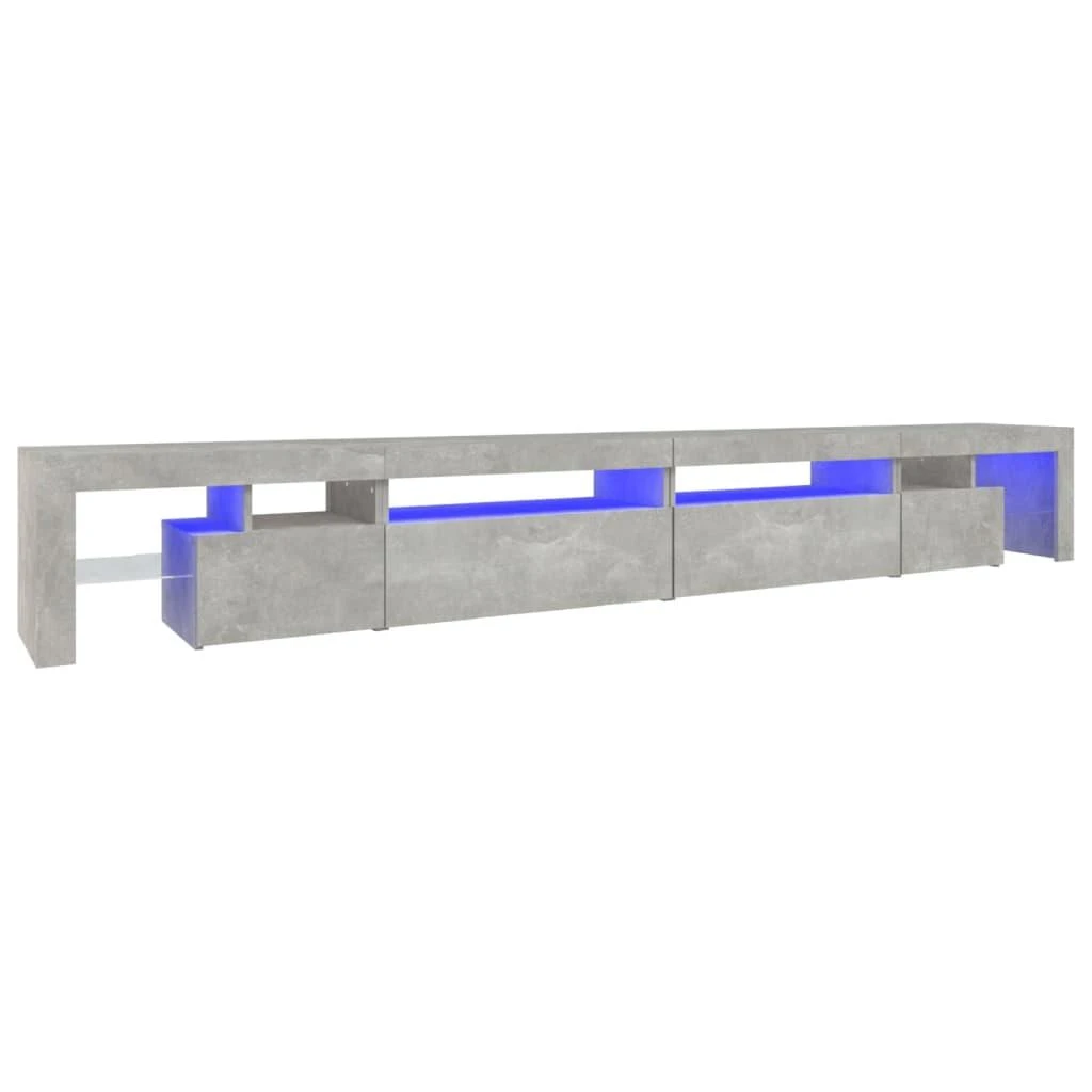 TV staliukas TV spintelė su LED apšvietimu, betono pilka, 290x36,5x40cm