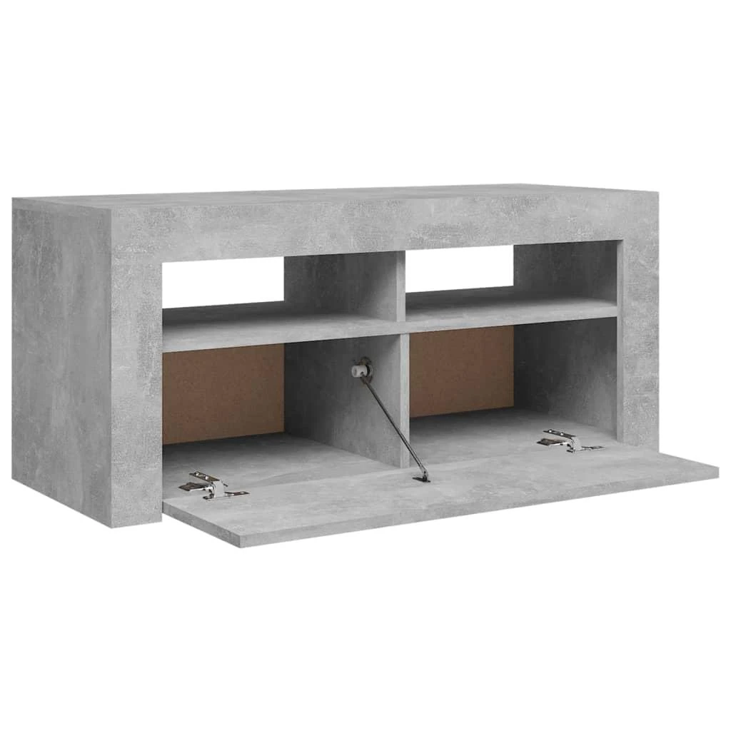 TV staliukas TV spintelė su LED apšvietimu, betono pilka, 90x35x40cm