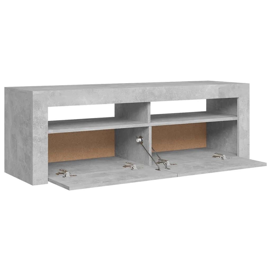 TV staliukas TV spintelė su LED apšvietimu, betono pilka, 120x35x40 cm