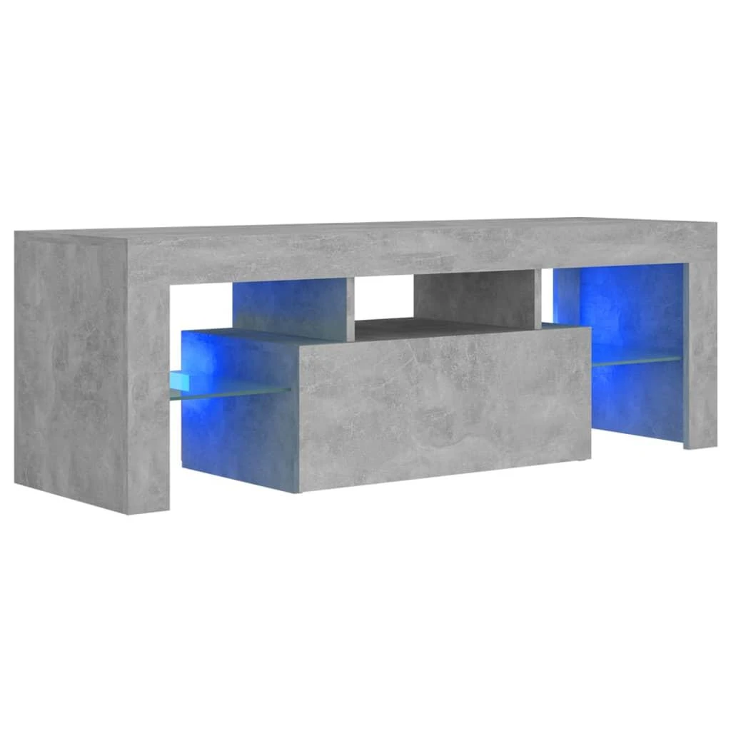 TV staliukas TV spintelė su LED apšvietimu, betono pilka, 120x35x40cm