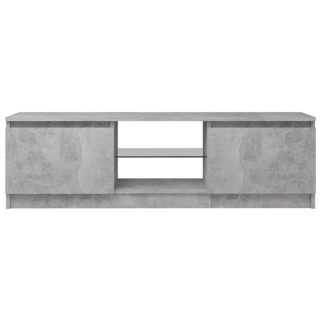 TV staliukas TV spintelė su LED apšvietimu, betono pilka, 120x30x35,5cm