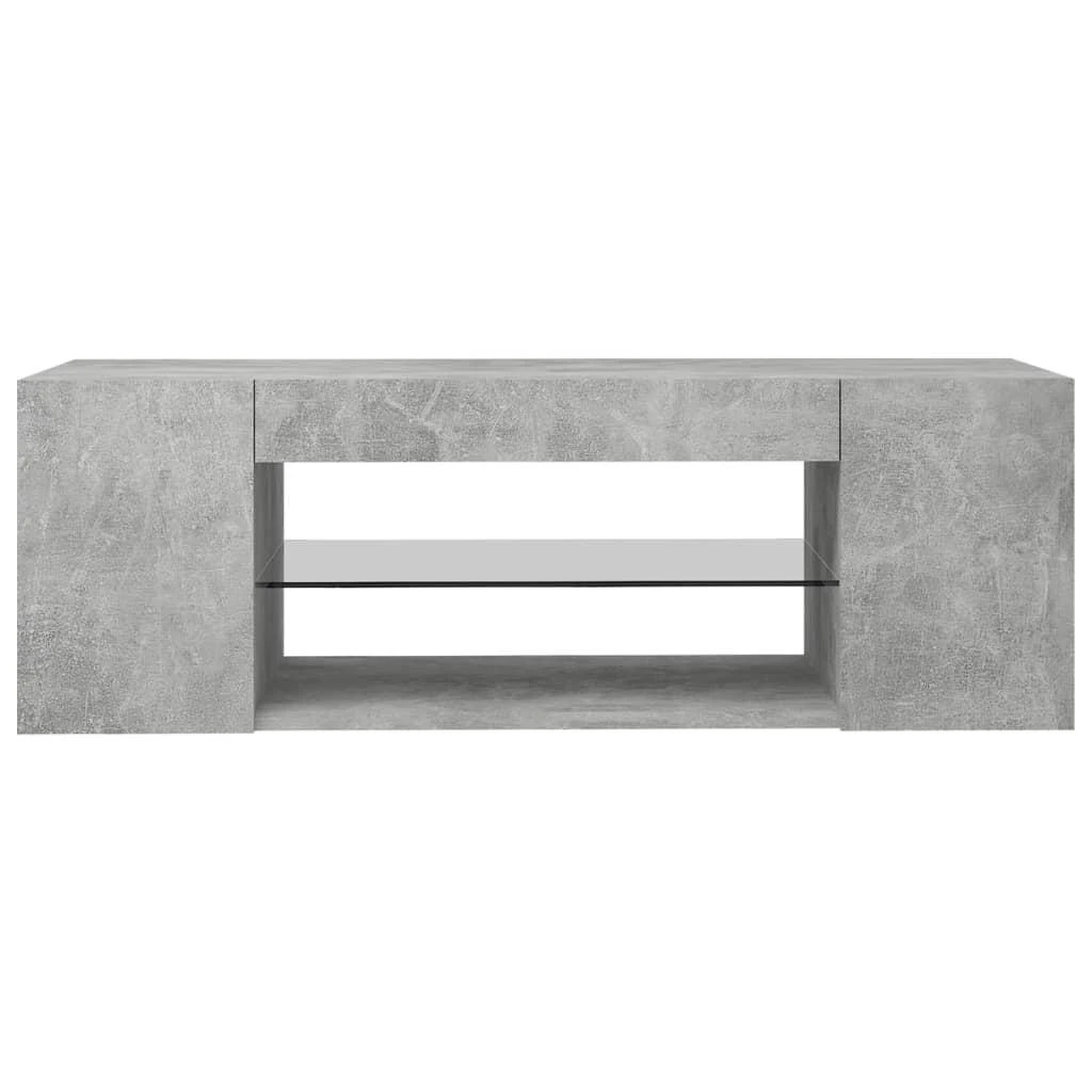 TV staliukas Tv spintelė su LED apšvietimu, betono pilka, 90x39x30cm