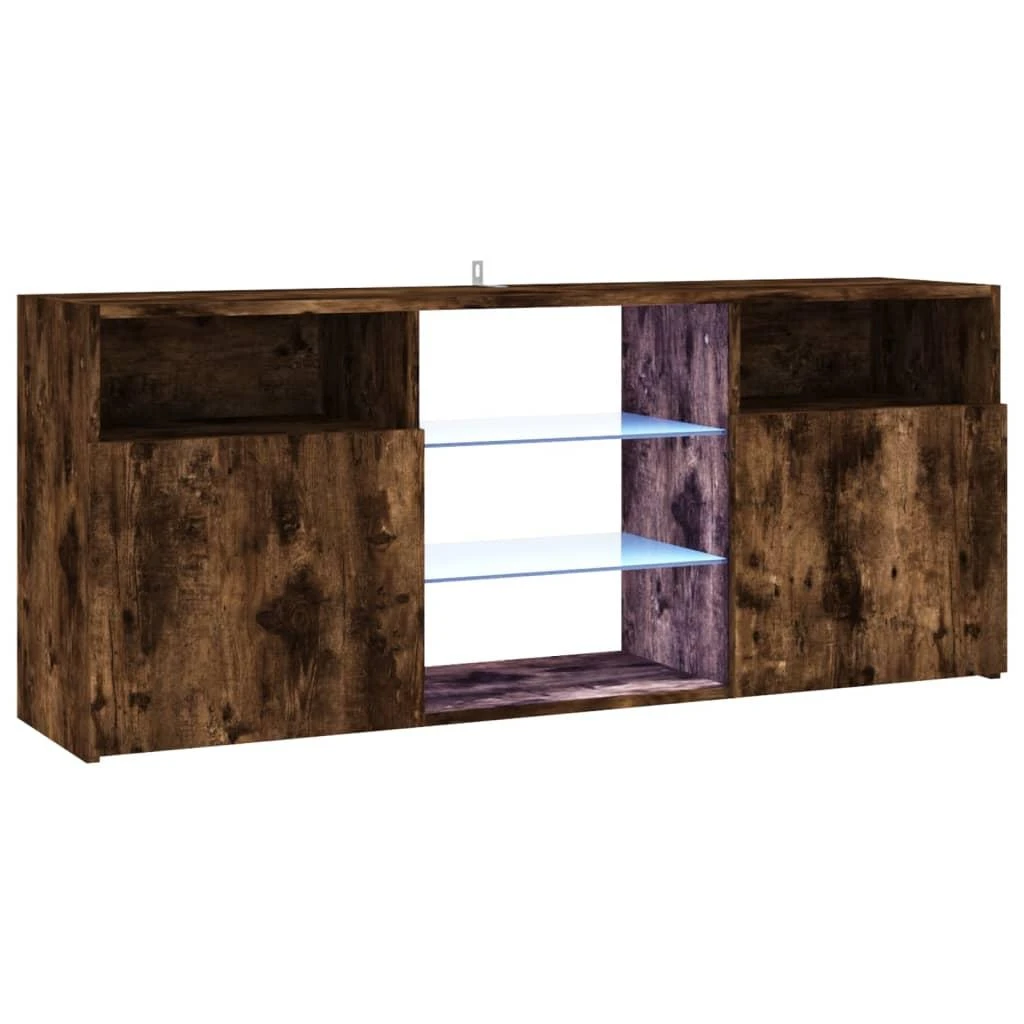 TV staliukas TV spintelė su LED apšvietimu, dūminio ąžuolo, 120x30x50cm