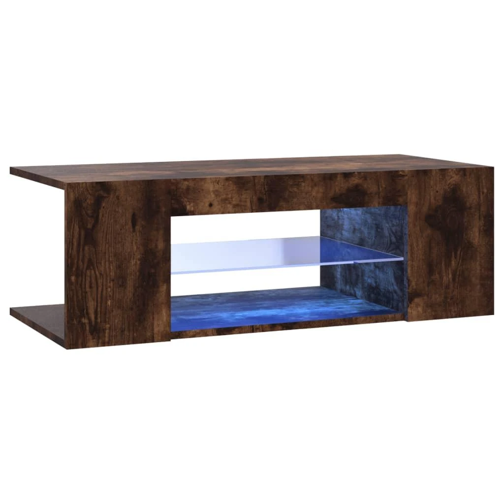 TV staliukas TV spintelė su LED apšvietimu, dūminio ąžuolo, 90x39x30cm