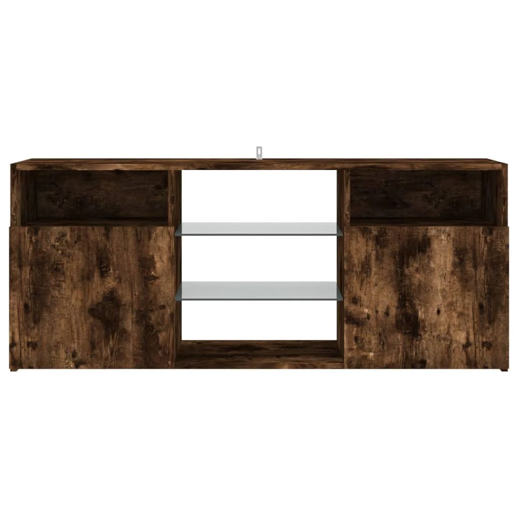 TV staliukas TV spintelė su LED apšvietimu, dūminio ąžuolo, 120x30x50cm