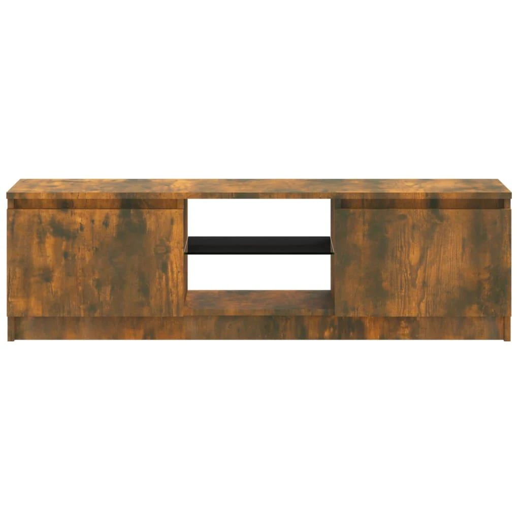 TV staliukas TV spintelė su LED apšvietimu, dūminio ąžuolo, 120x30x35,5cm