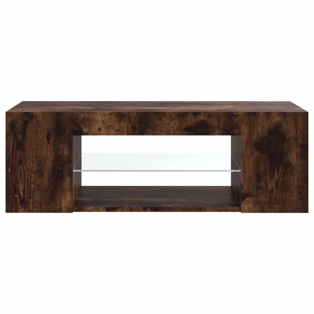 TV staliukas TV spintelė su LED apšvietimu, dūminio ąžuolo, 90x39x30cm
