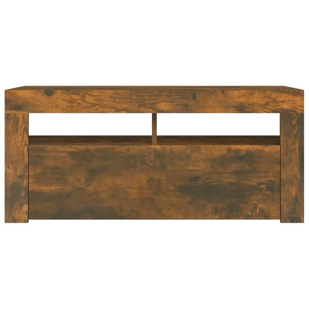TV staliukas TV spintelė su LED apšvietimu, dūminio ąžuolo, 90x35x40cm