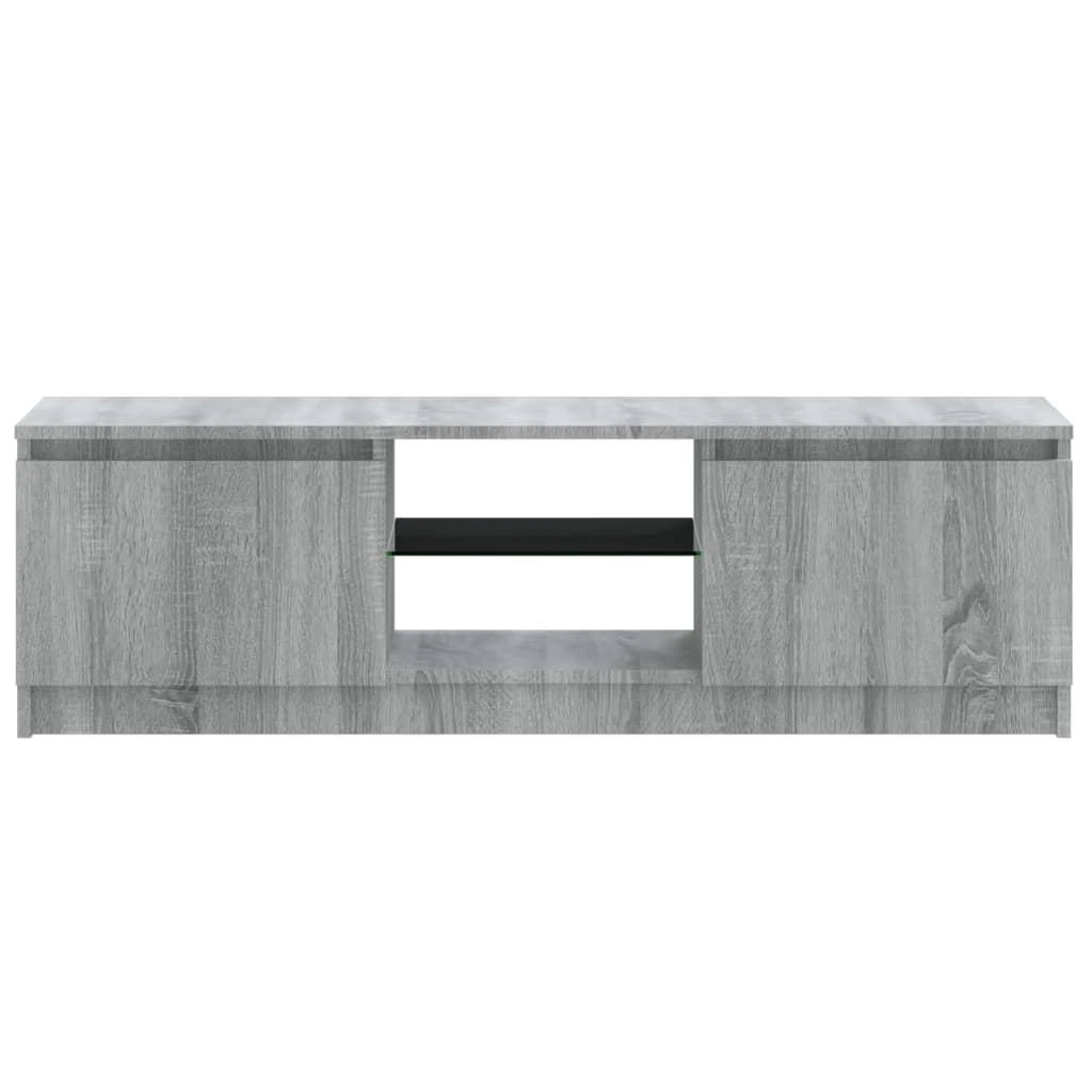 TV staliukas TV spintelė su LED apšvietimu, pilka ąžuolo, 120x30x35,5cm