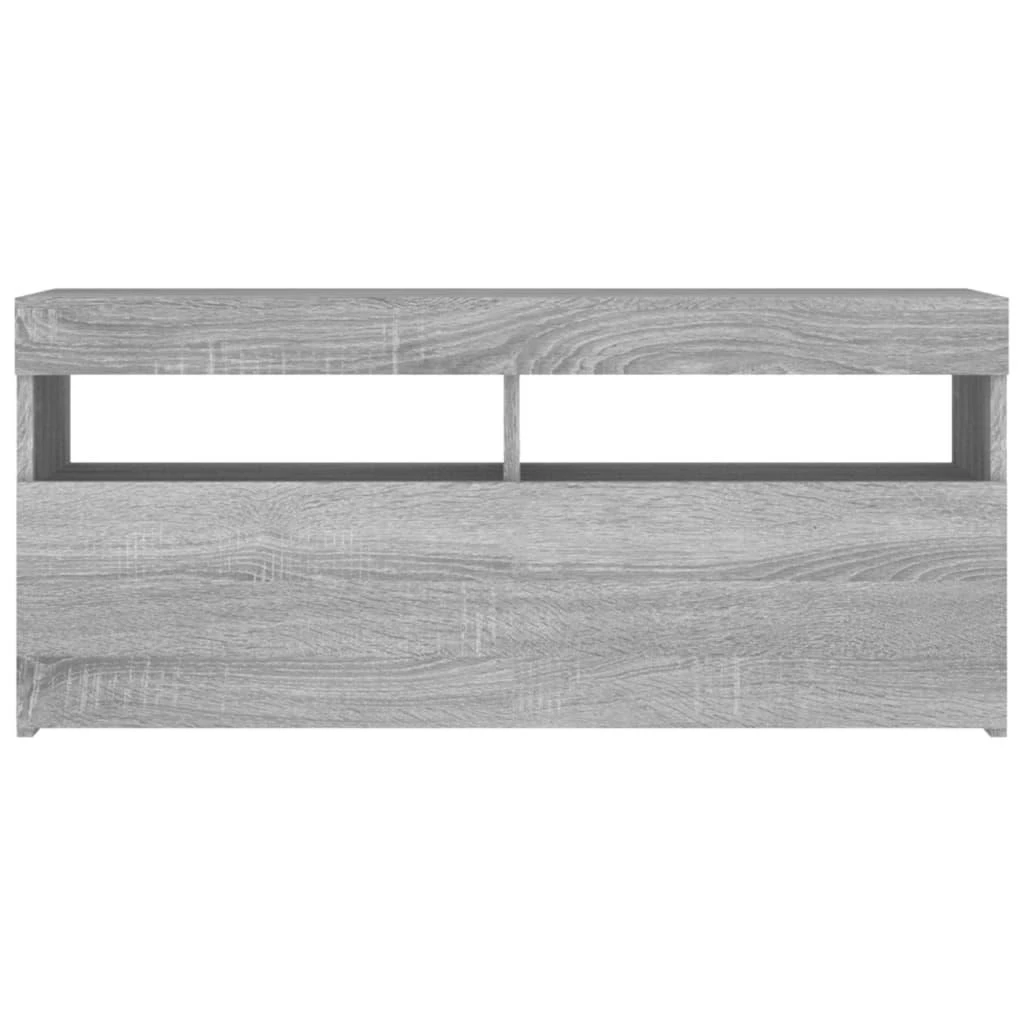 TV staliukas TV spintelė su LED apšvietimu, pilka ąžuolo, 90x35x40cm