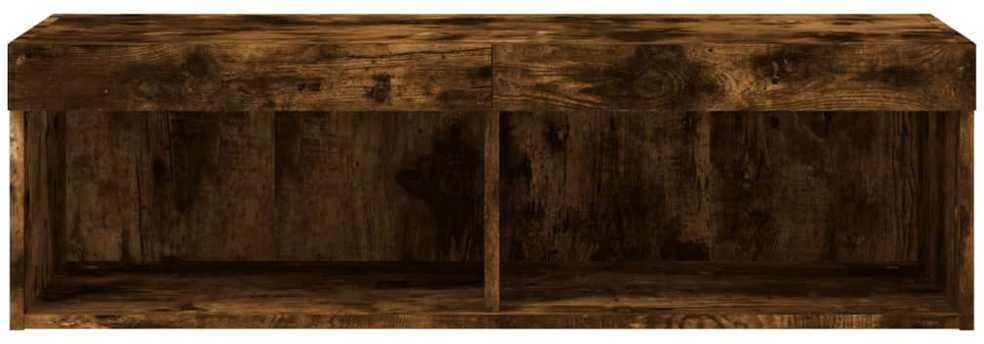 TV staliukas TV spintelė su LED lemputėmis, dūminio ąžuolo, 100x30x30cm