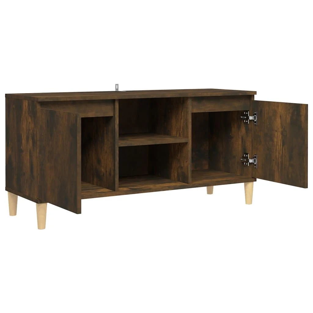 TV staliukas TV spintelė su medinėmis kojelėmis, ąžuolo, 103,5x35x50cm