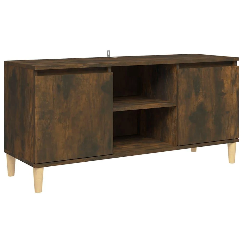 TV staliukas TV spintelė su medinėmis kojelėmis, ąžuolo, 103,5x35x50cm