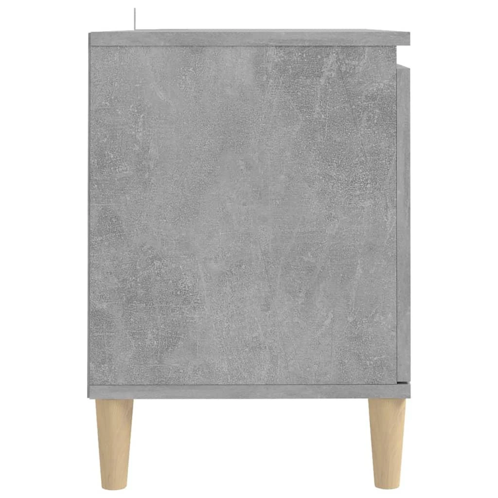 TV staliukas TV spintelė su medinėmis kojelėmis, betono pilka, 103,5x35x50cm