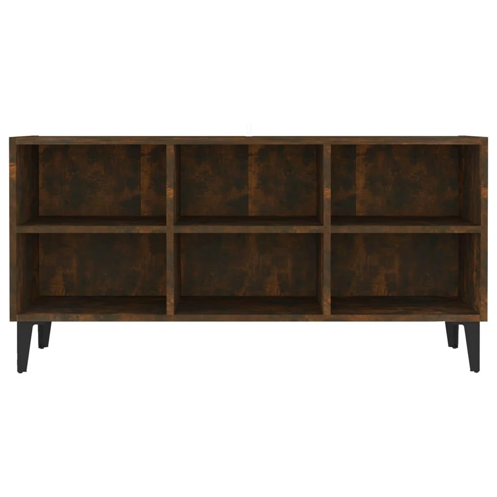 TV staliukas TV spintelė su metalinėmis kojomis, dūminė, 103,5x30x50cm