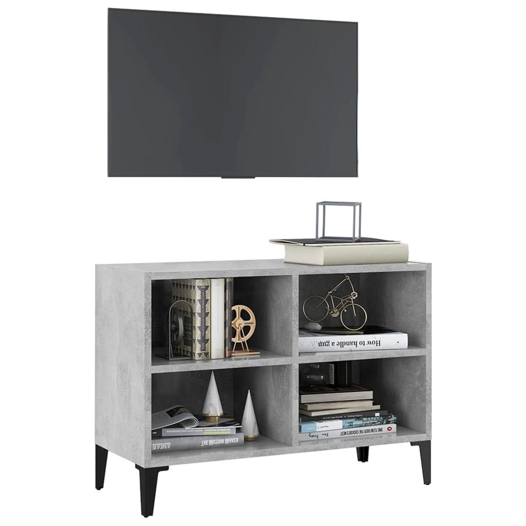 TV spintelė su metalinėmis kojelėmis, pilka, 69,5x30x50cm
