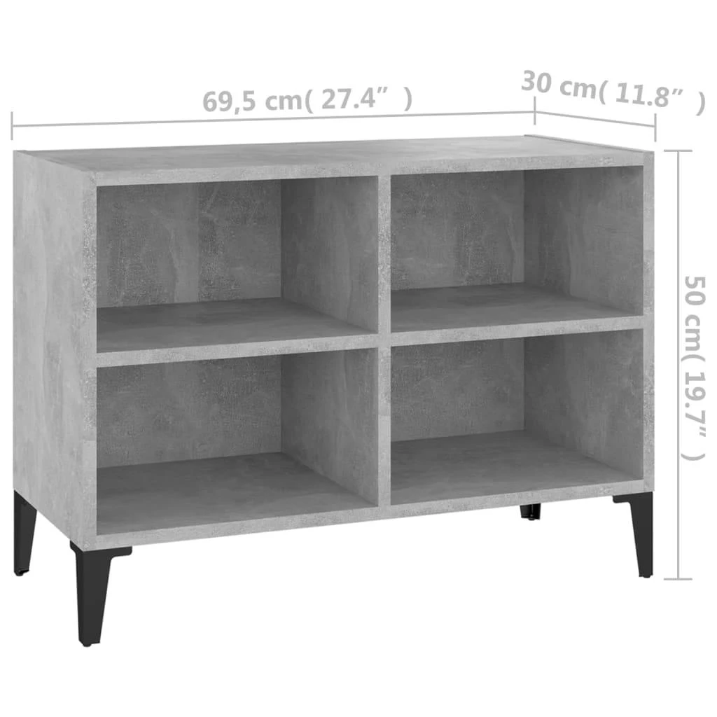 TV spintelė su metalinėmis kojelėmis, pilka, 69,5x30x50cm