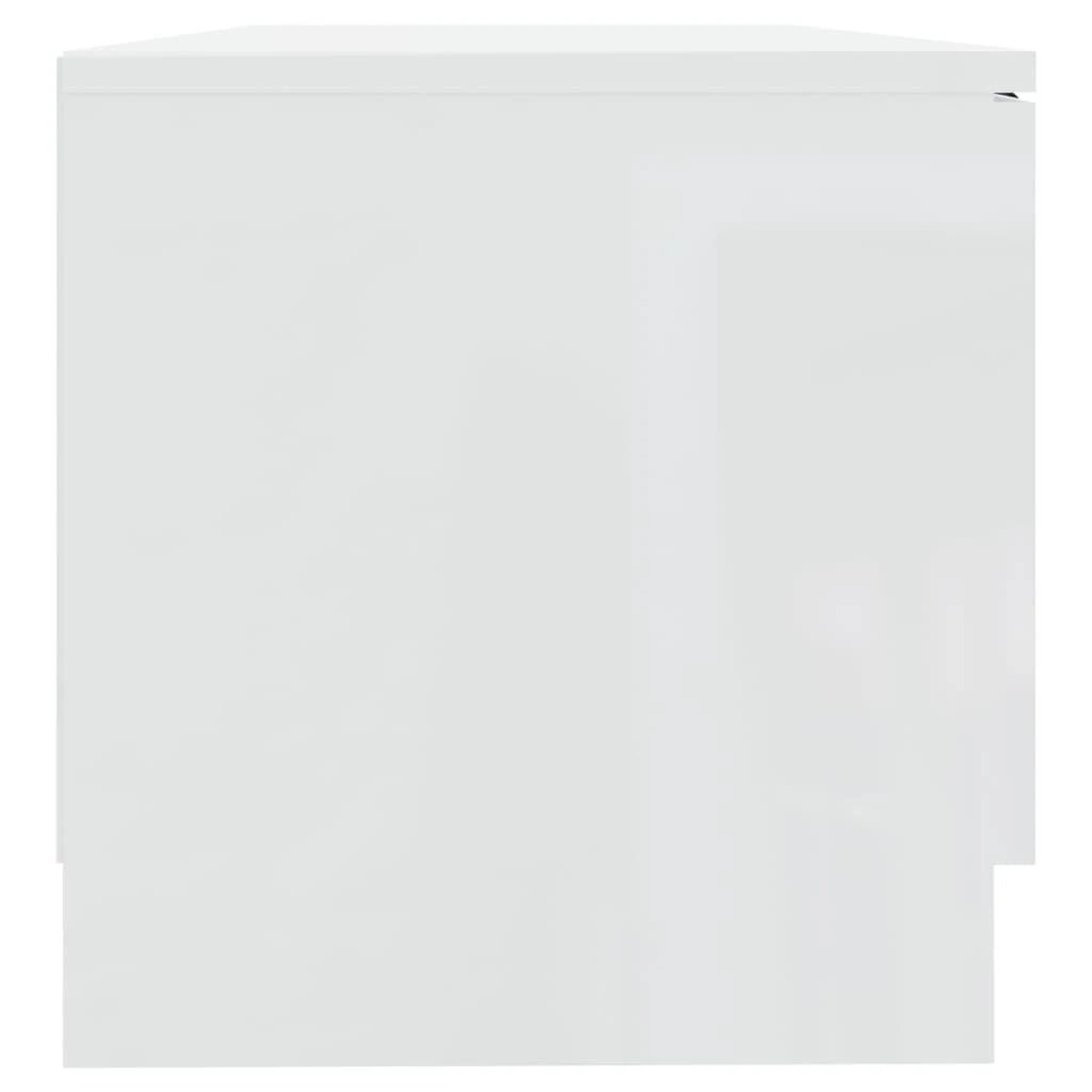 TV staliukas TV spintelės, 2vnt., baltos, 80x35x36,5cm, mediena, blizgios