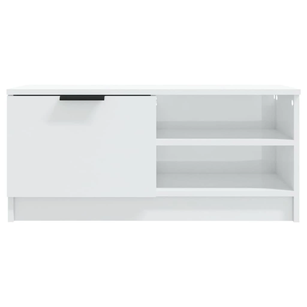 TV staliukas TV spintelės, 2vnt., baltos, 80x35x36,5cm, mediena, blizgios