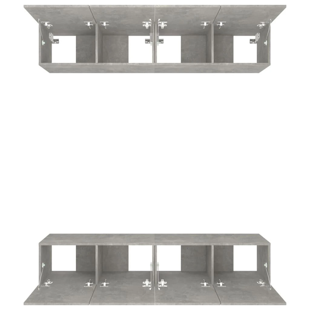 TV staliukas TV spintelės, 4vnt., betono pilkos, 80x30x30cm, mediena