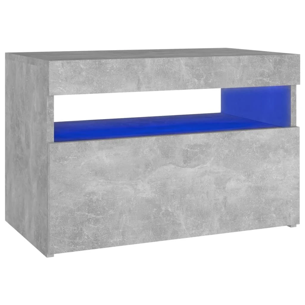 TV staliukas TV spintelės su LED apšvietimu, 2vnt., pilkos, 60x35x40cm