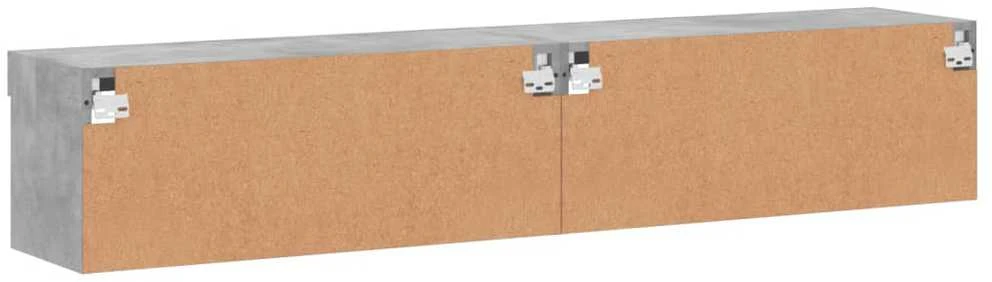 TV staliukas TV spintelės su LED lemputėmis, 2vnt., betono, 80x30x30cm