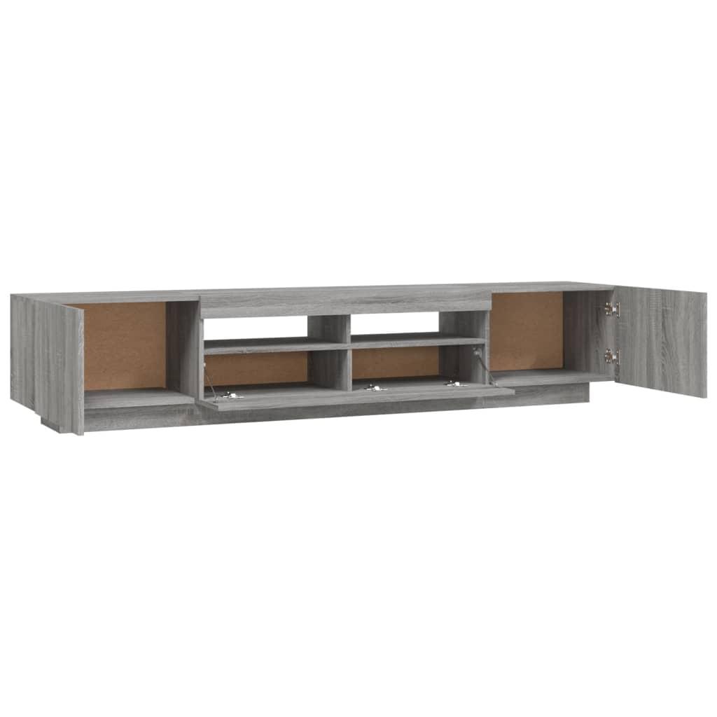 TV staliukas TV spintelių komplektas su LED, 2 dalių, pilkas ąžuolo, mediena