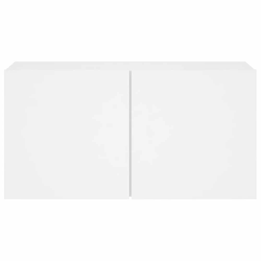 TV staliukas Prie sienos montuojama TV spintelė, baltos spalvos, 80x30x41cm