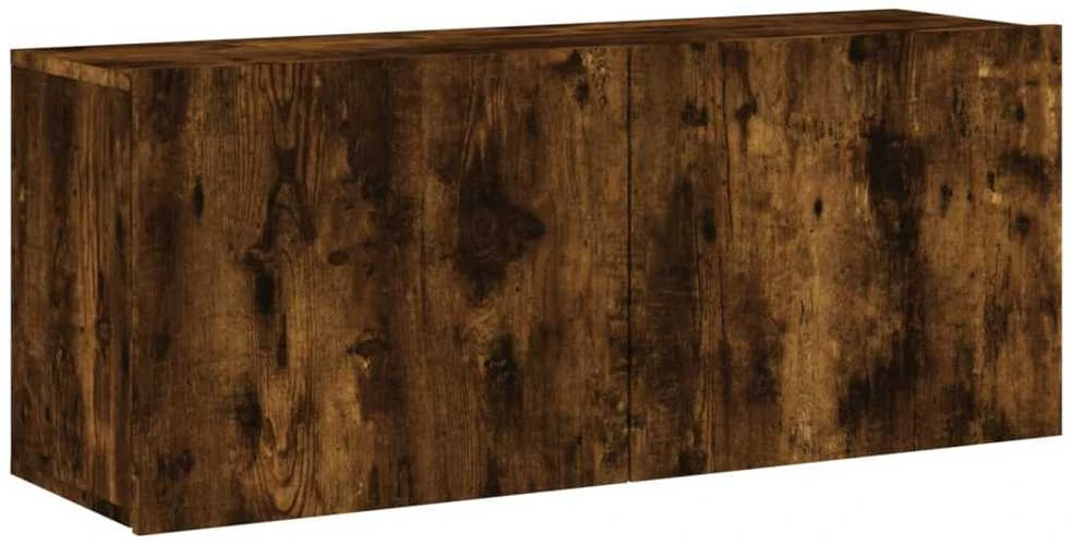 TV staliukas Prie sienos montuojama TV spintelė, dūminio ąžuolo, 100x30x41cm