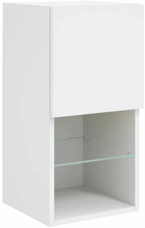 TV staliukas Sieninė TV sekcija su LED, 6 dalių, balta, apdirbta mediena