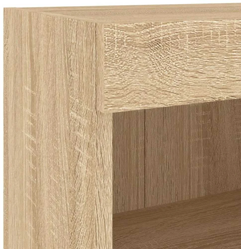 TV staliukas Sieninė TV sekcija su LED, 5 dalių, ąžuolo, apdirbta mediena