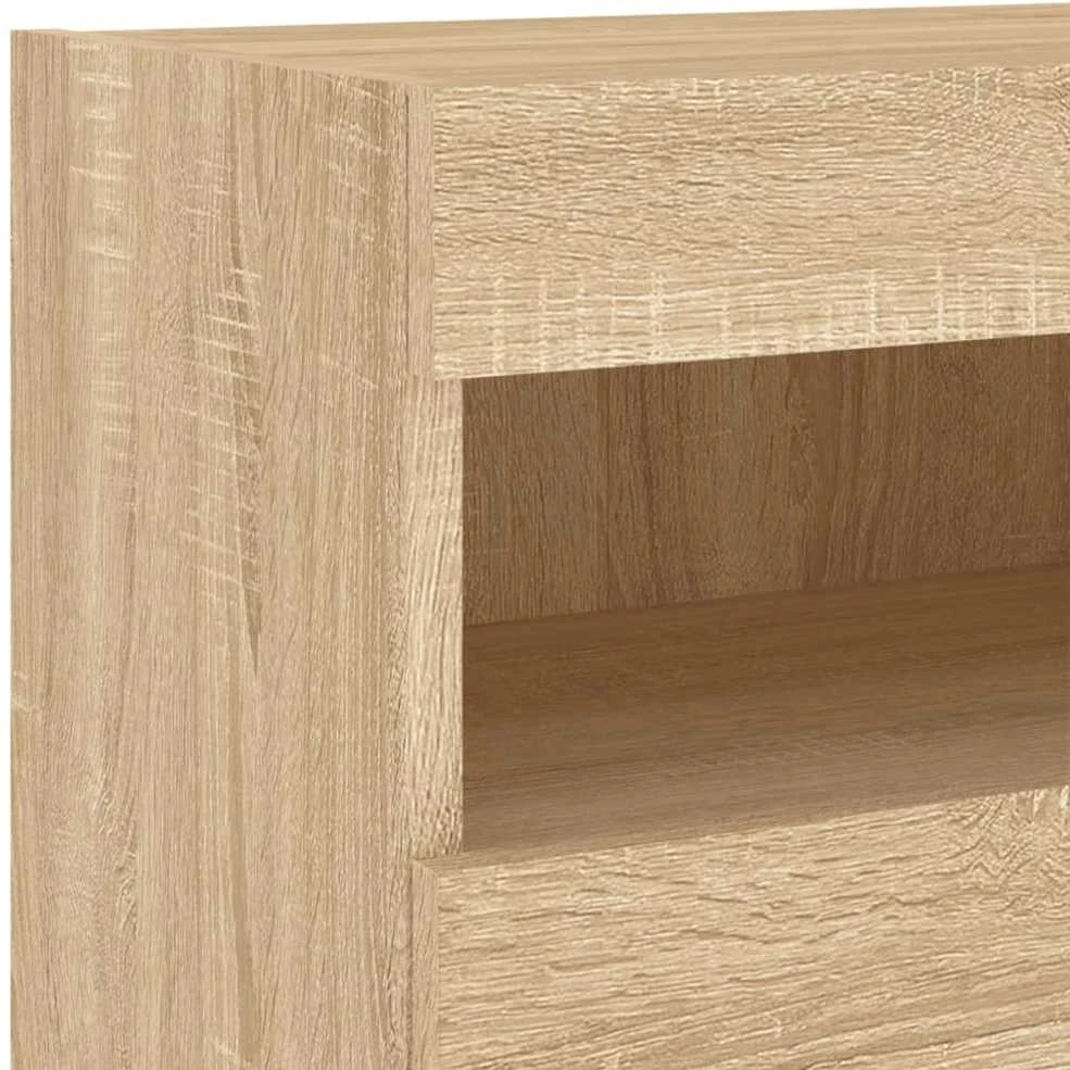 TV staliukas Sieninė TV sekcija su LED, 5 dalių, ąžuolo, apdirbta mediena