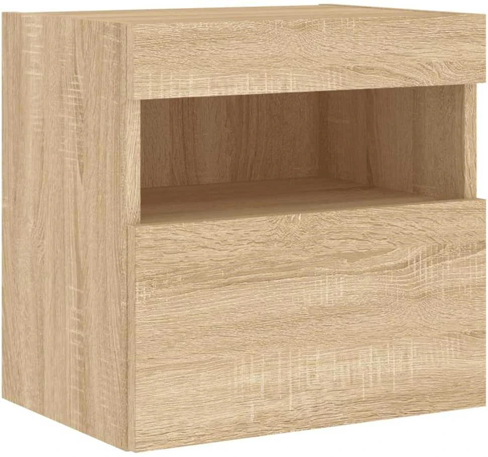 TV staliukas Sieninė TV sekcija su LED, 5 dalių, ąžuolo, apdirbta mediena