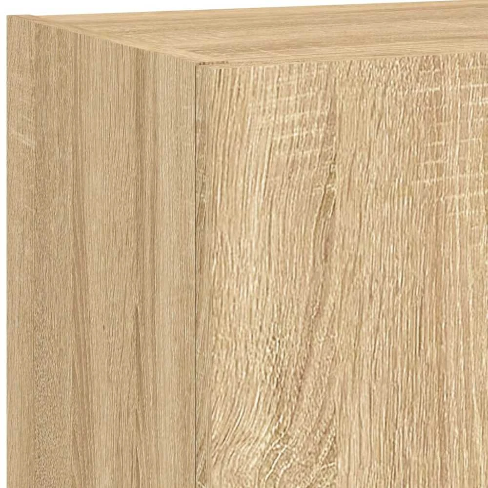 TV staliukas Sieninė TV sekcija su LED, 5 dalių, ąžuolo, apdirbta mediena