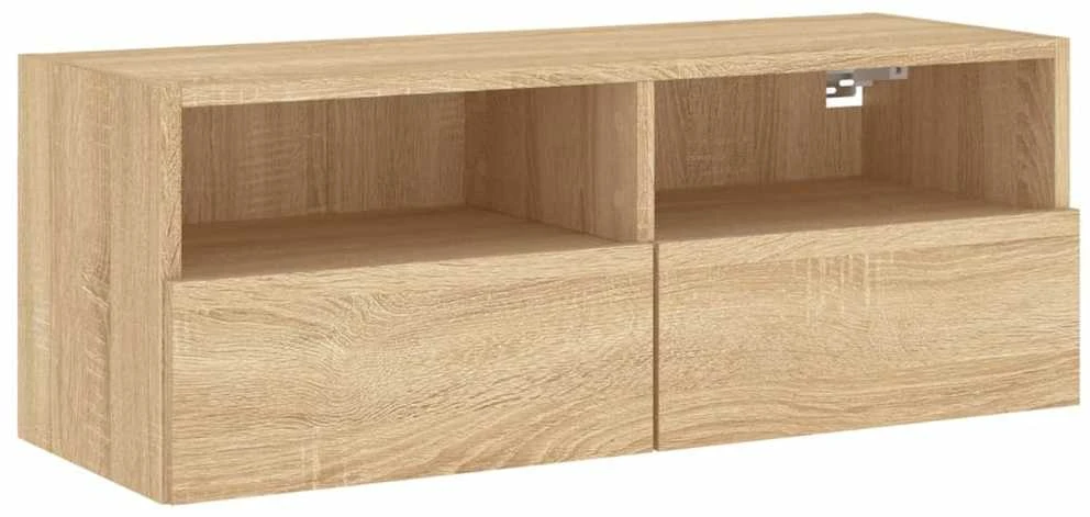 TV staliukas Sieninė TV spintelė, ąžuolo, 80x30x30cm, apdirbta mediena