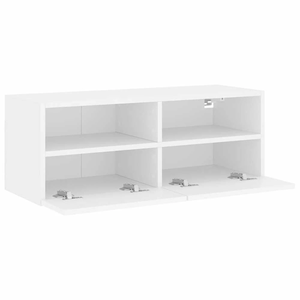 TV staliukas Sieninė TV spintelė, balta, 80x30x30cm, apdirbta mediena