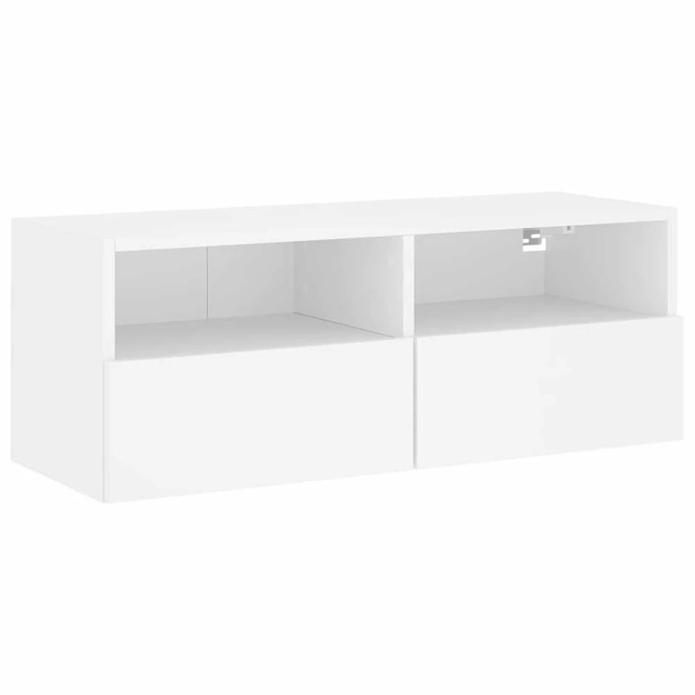 TV staliukas Sieninė TV spintelė, balta, 80x30x30cm, apdirbta mediena
