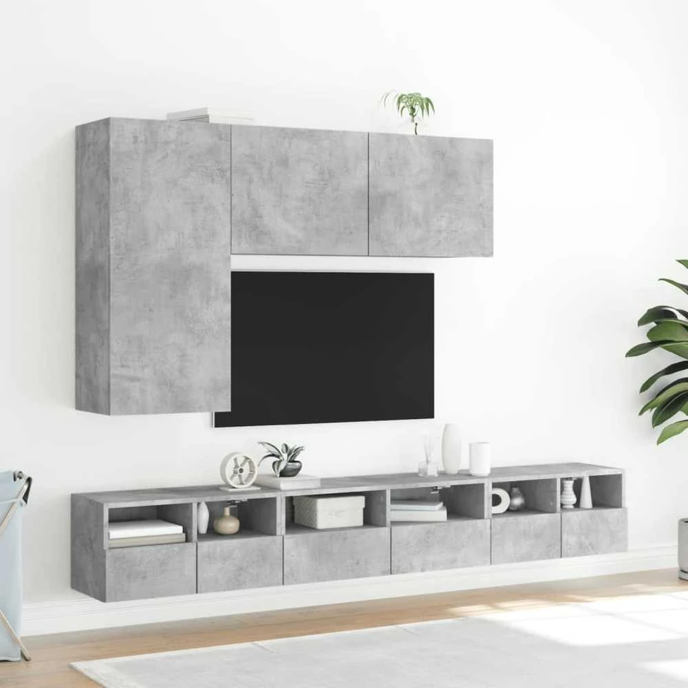 TV staliukas Sieninė TV spintelė, betono pilka, 60x30x30cm, apdirbta mediena