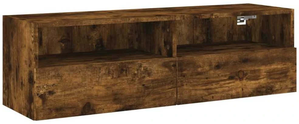 TV staliukas Sieninė TV spintelė, dūminio ąžuolo, 100x30x30cm, mediena