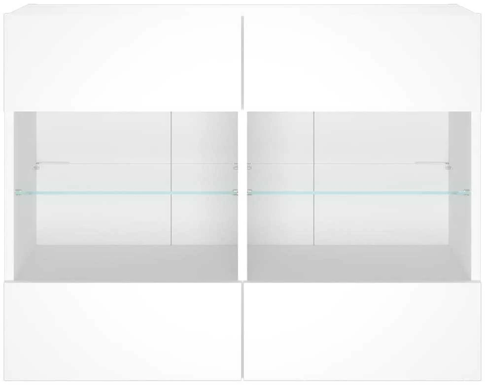 TV staliukas Sieninė TV spintelė su LED lemputėmis, balta, 78,5x30x60,5cm