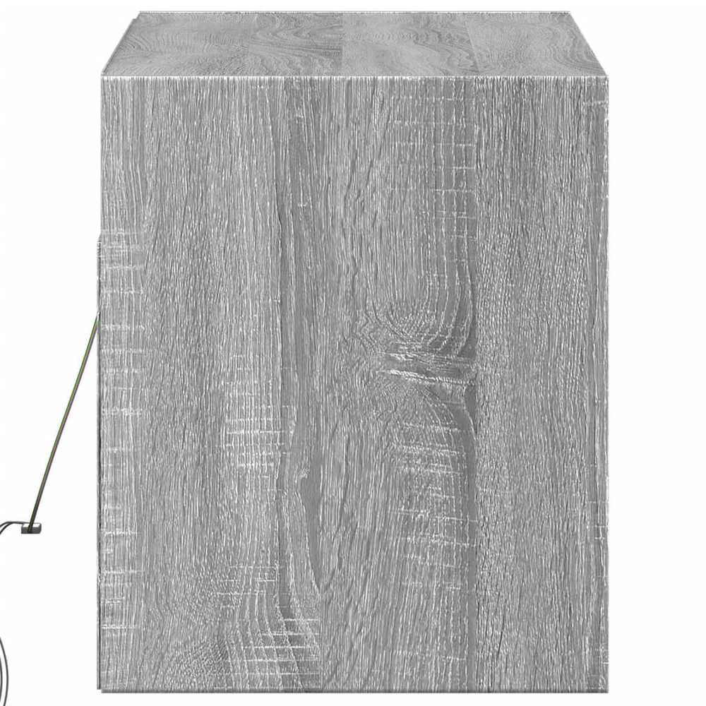TV staliukas Sieninė TV spintelė su LED lemputėmis, pilka, 100x31x35cm