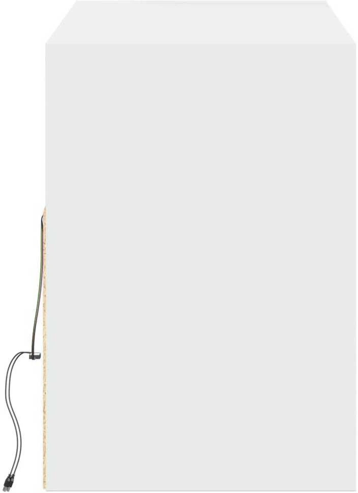TV staliukas Sieninė TV spintelė su LED lemputėmis, balta, 130x31x45 cm
