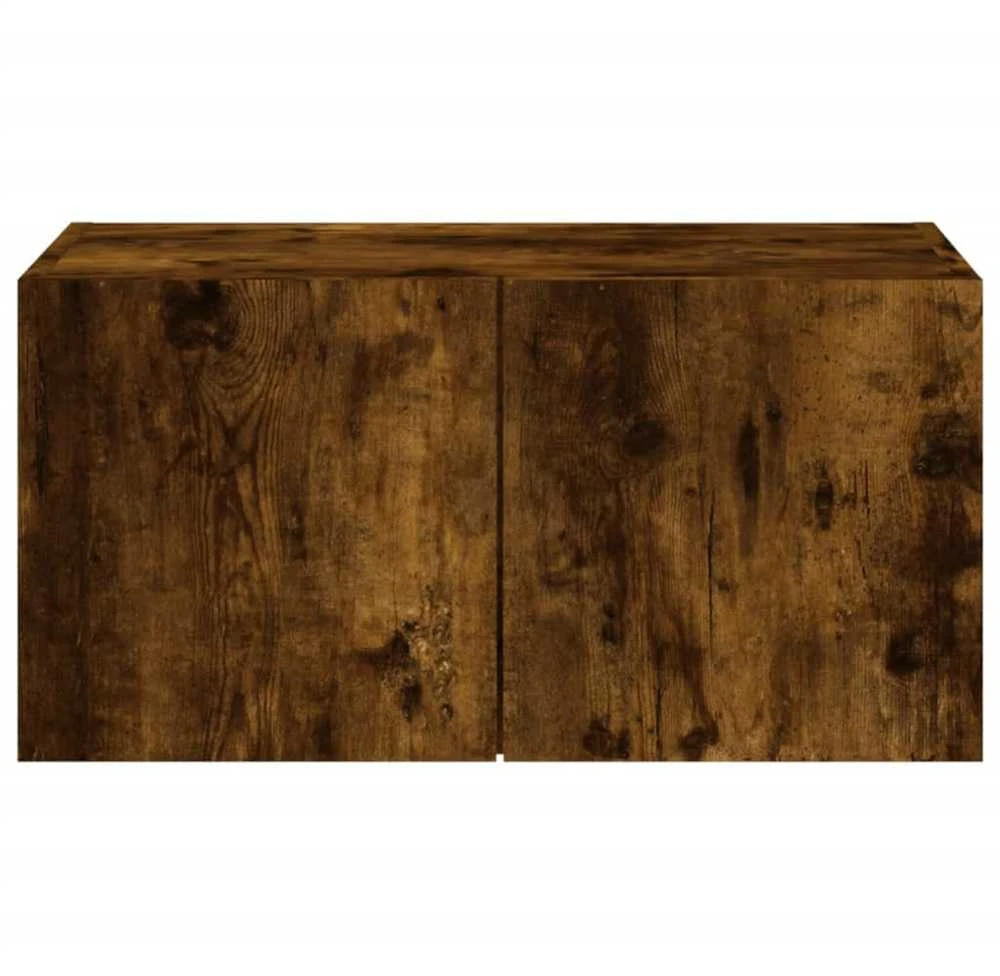 TV staliukas Sieninė TV spintelė su LED lemputėmis, dūminė, 60x35x31cm