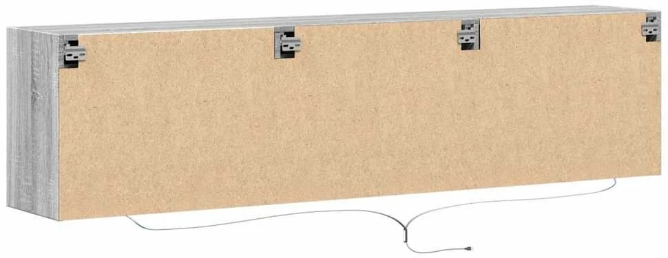 TV staliukas Sieninė TV spintelė su LED lemputėmis, pilka, 180x31x45cm